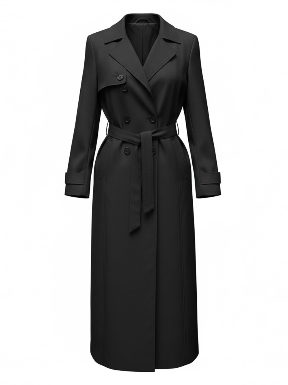 TALL GIRL  Long Black Maxi belted coat